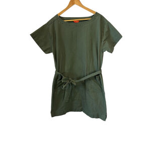 Women's Joe Fresh Green Short Sleeve Belted Mini Dress L